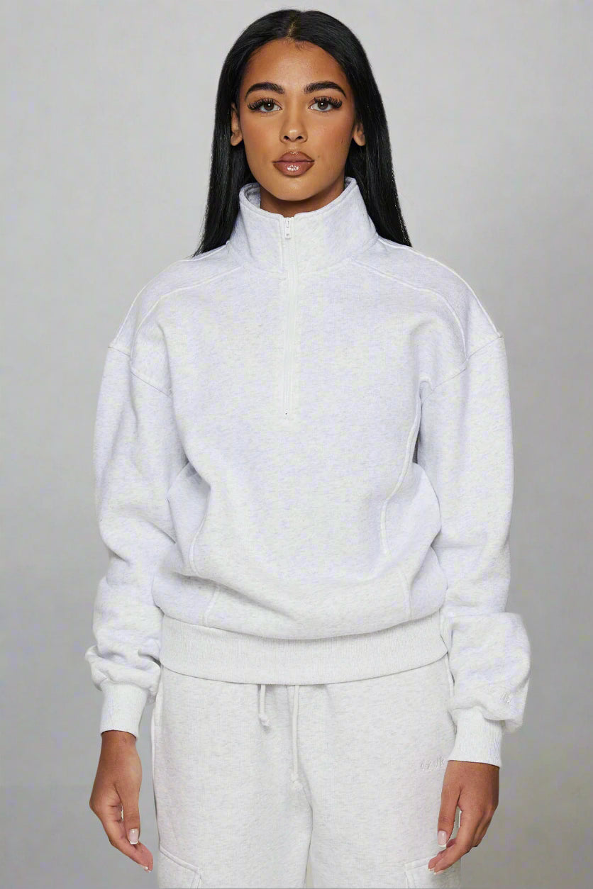 CLOUD 1/4 ZIP - HEATHERED GREY
